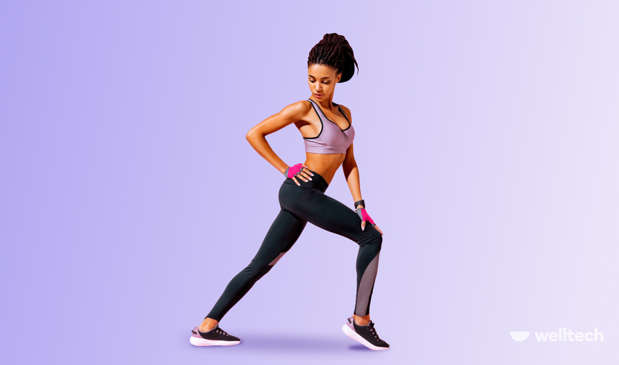 a women in sportswear is posing, working out, how many minutes of exercise per week should you do