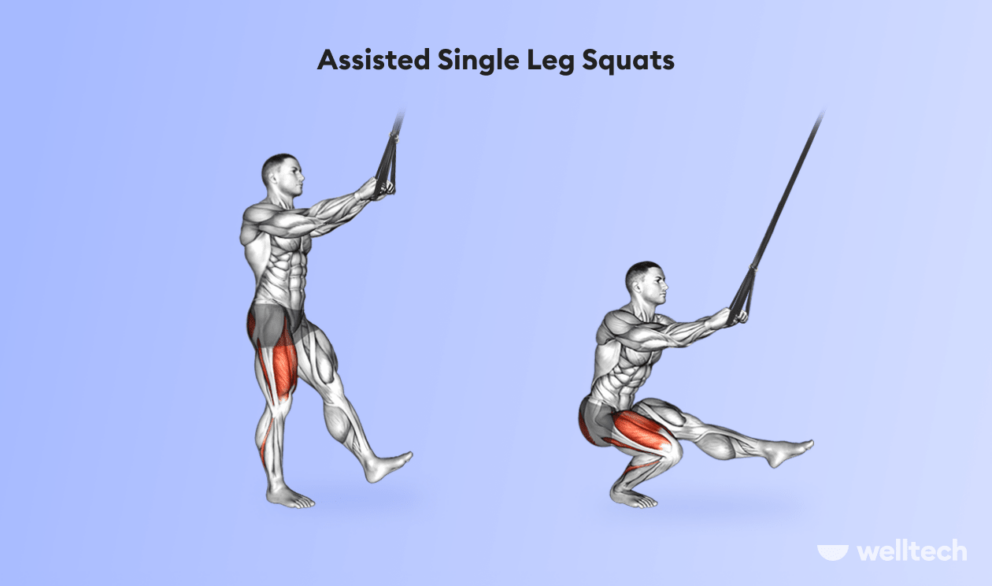Assisted Single Leg Squats