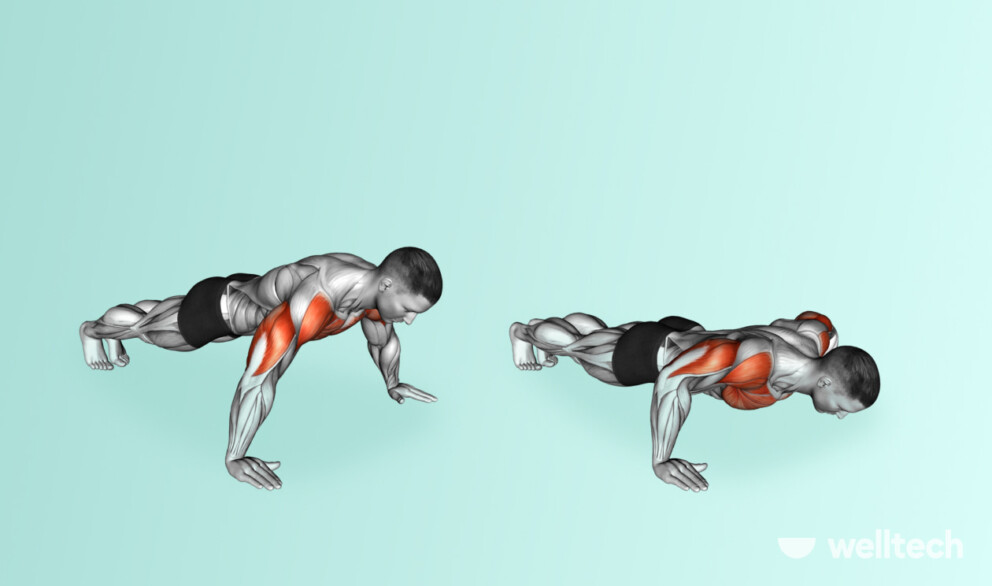 a man is doing Push-Ups_chest and bicep workout