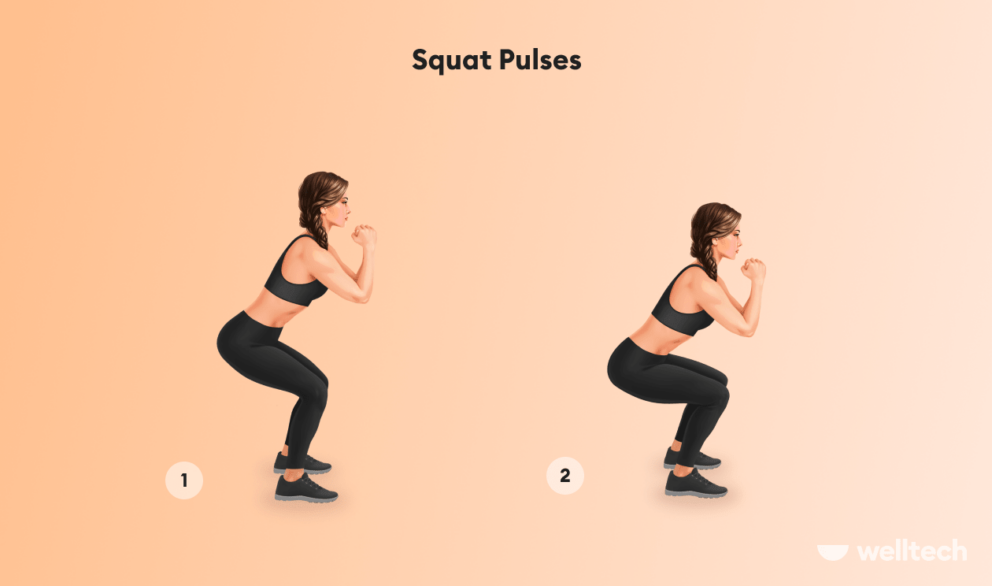 woman is doing Squat pulses_bikini butt workout