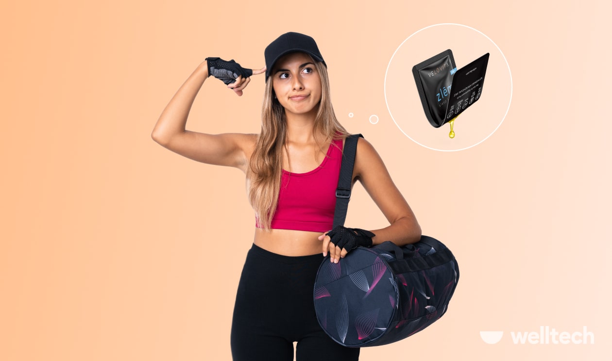 a girl in sportswear with a bag, zelm snaps supplements packet, Do snaps weight-loss packets actually work