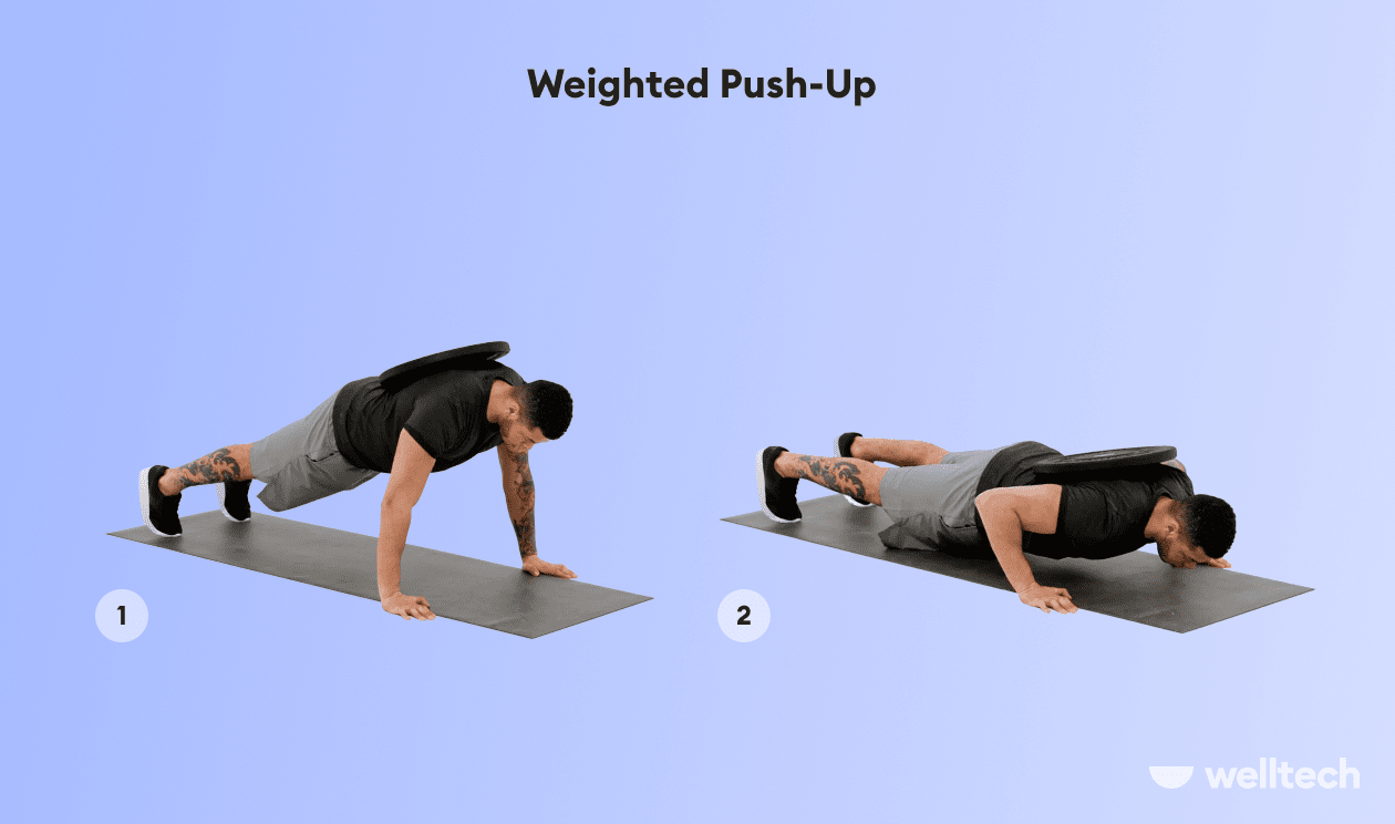 a man is doing Weighted Push-Up_How Many Push-ups Should You Do a Day