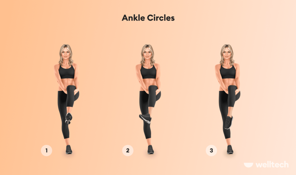 woman is doing ankle circles_ankle mobility exercises