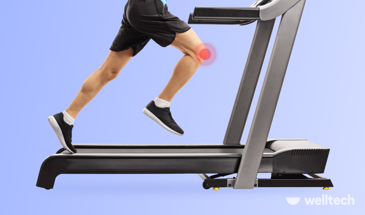 a man is running on a treadmill_are treadmills bad for your knees