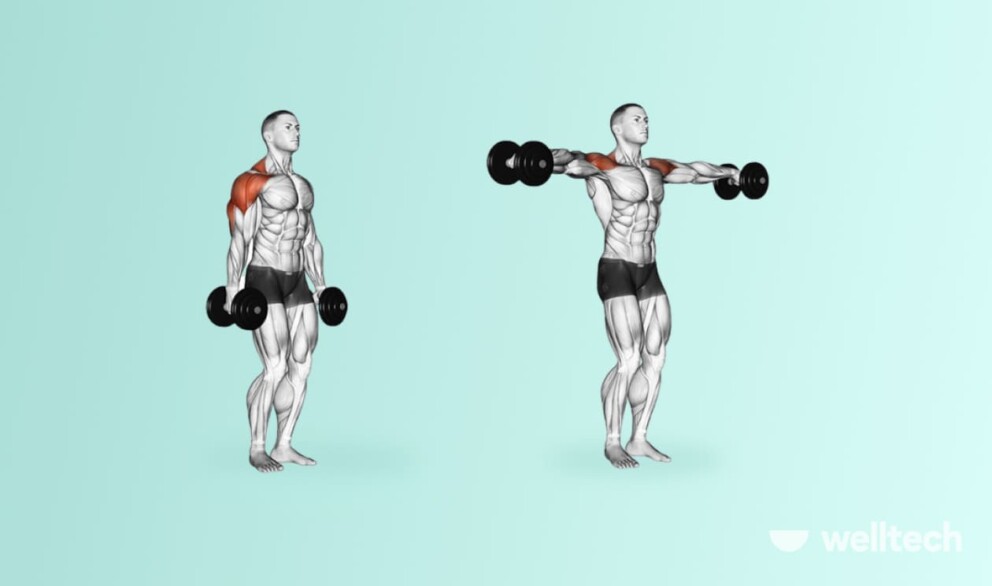 a man is doing 2. Dumbbell Lateral Raise_front delt exercises