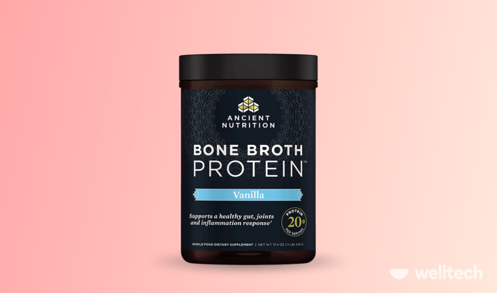 a pack of Ancient Nutrition - Bone Broth Protein_lactose free protein powder