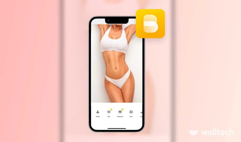 Apple Iphone screen with BodyApp on_apps to make you look skinny
