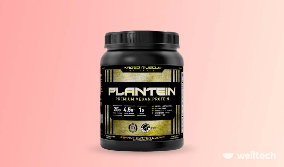 a pack of Kaged Plantein_lactose free protein powder