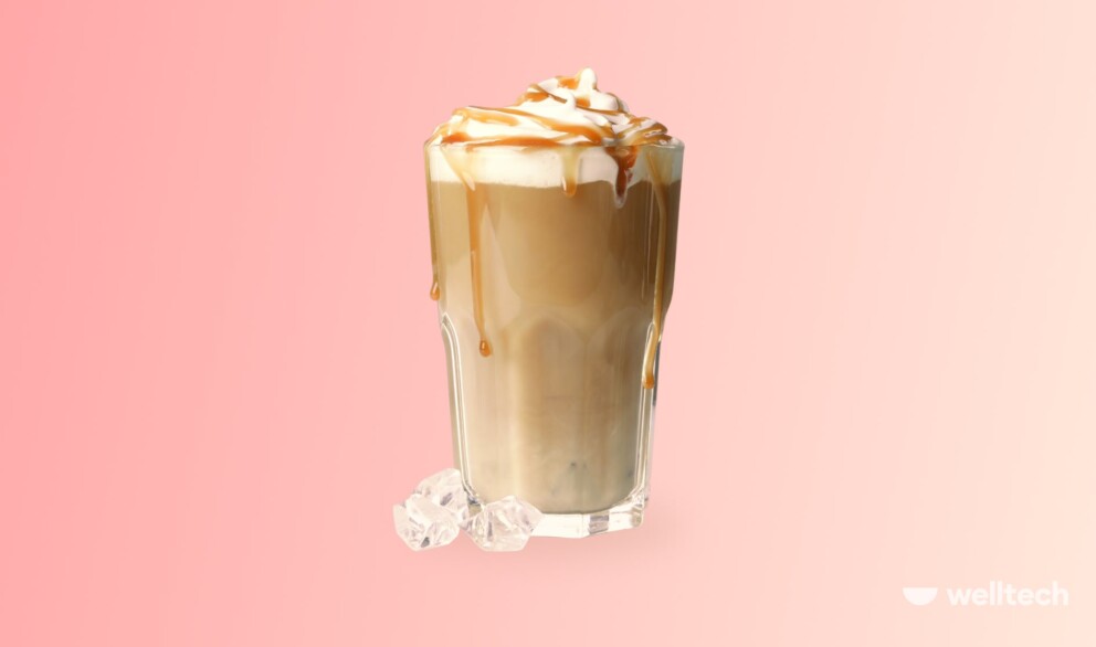 a glass of iced coffee with milk, heavy cream and toppings, does iced coffee make you gain weight