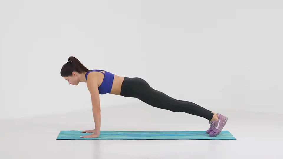 a woman is performing narrow push up_bra back fat