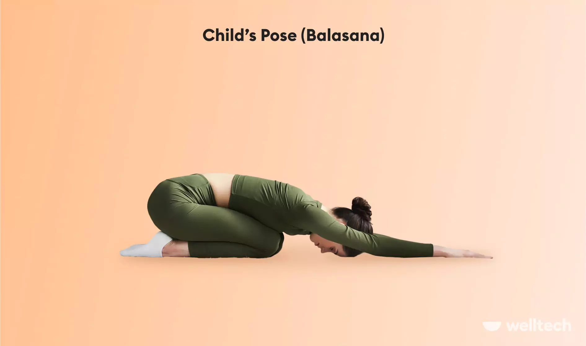 a woman is performing Child’s Pose (Balasana)_yoga kneeling pose