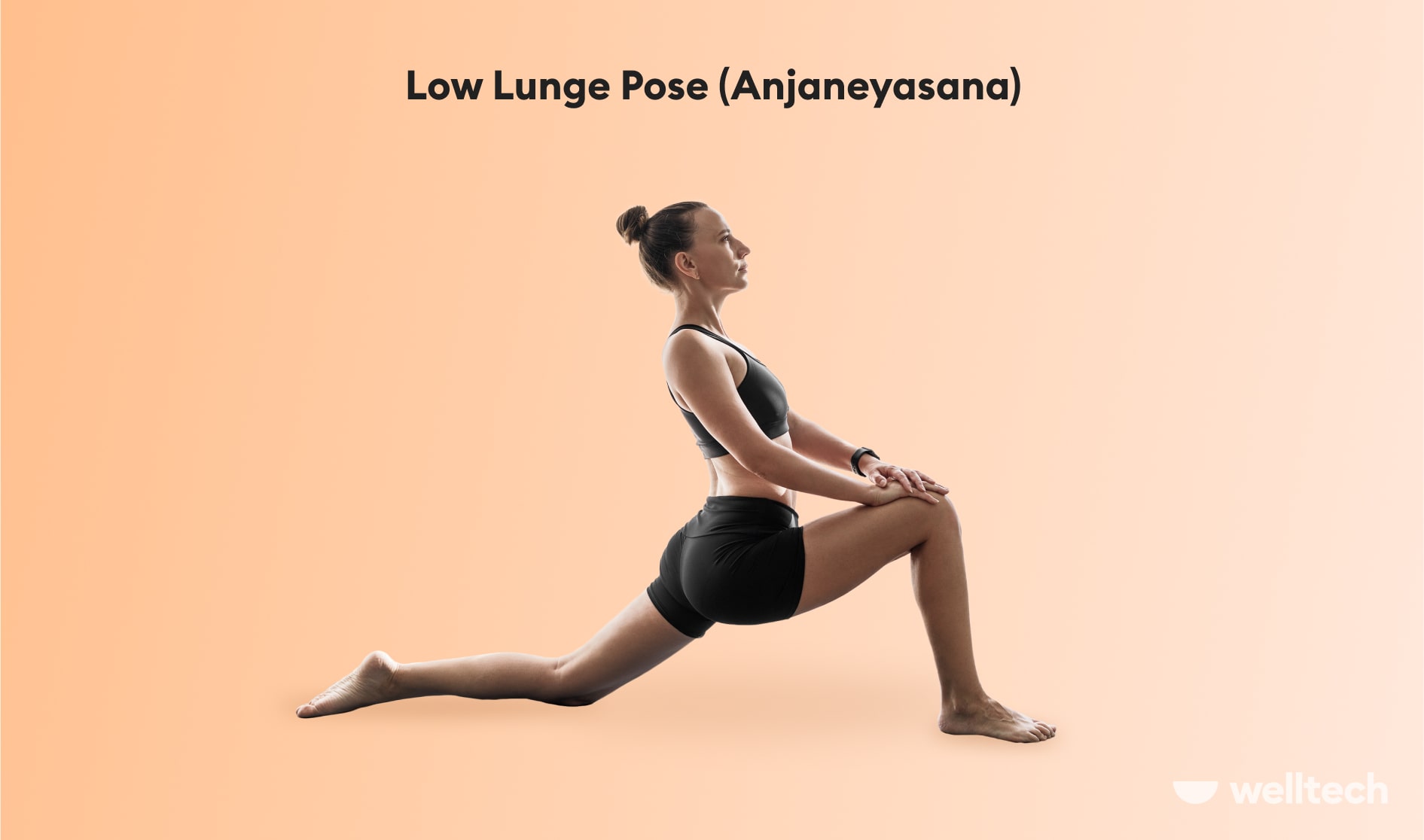 a woman is practicing Low Lunge Pose (Anjaneyasana)_yoga kneeling pose
