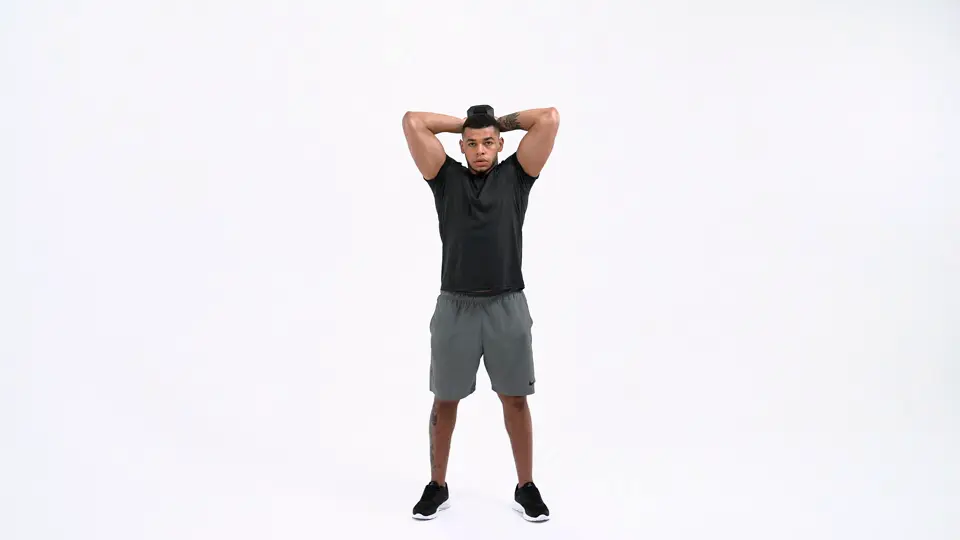 a man is doing Overhead Triceps Extension_dumbbell push workouts