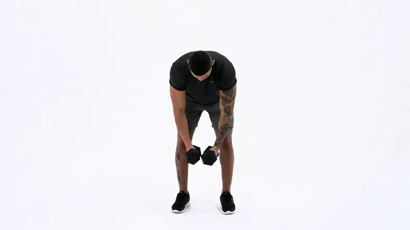 a man is performing dumbbell reverse fly, pull exercises