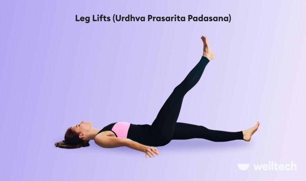 a woman is doing leg lifts_(Urdhva Prasarita Padasana)_yoga with hernia