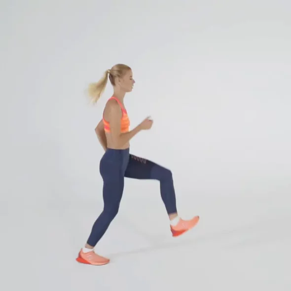 a woman is doing plyometrics, A-Skips_plyometric exercises for speed