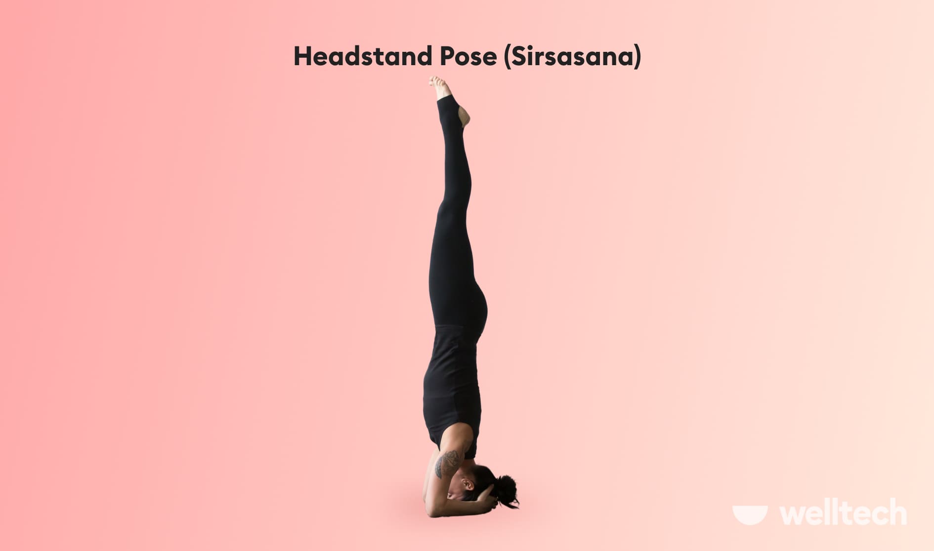 a woman is performing Headstand Pose (Sirsasana)_crazy yoga poses