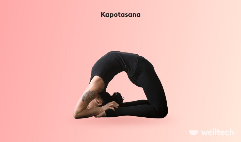 a woman is practicing King Pigeon Pose_Kapotasana_crazy yoga poses