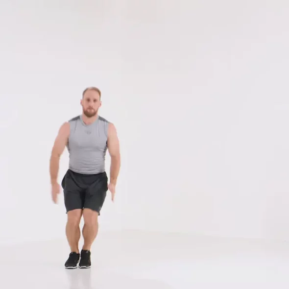 a man is doing plyometrics, Step Touch and Jump_plyometric exercises for speed