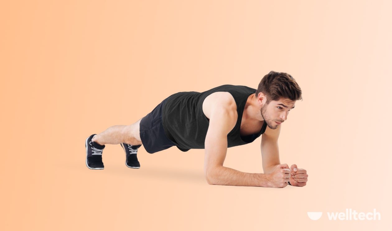 a man is performing forearm plank_does flexing build muscle