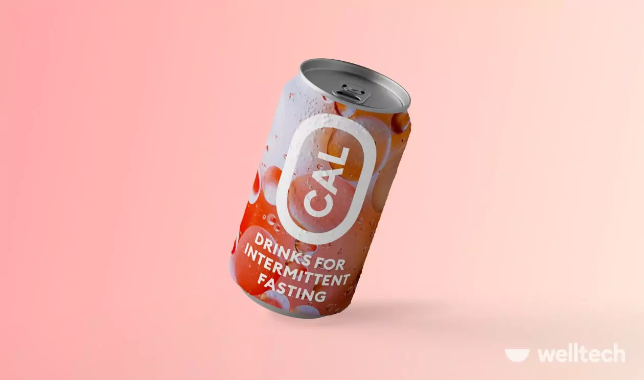 a soda can with a sign that says 0 calorie drinks for intermittent fasting
