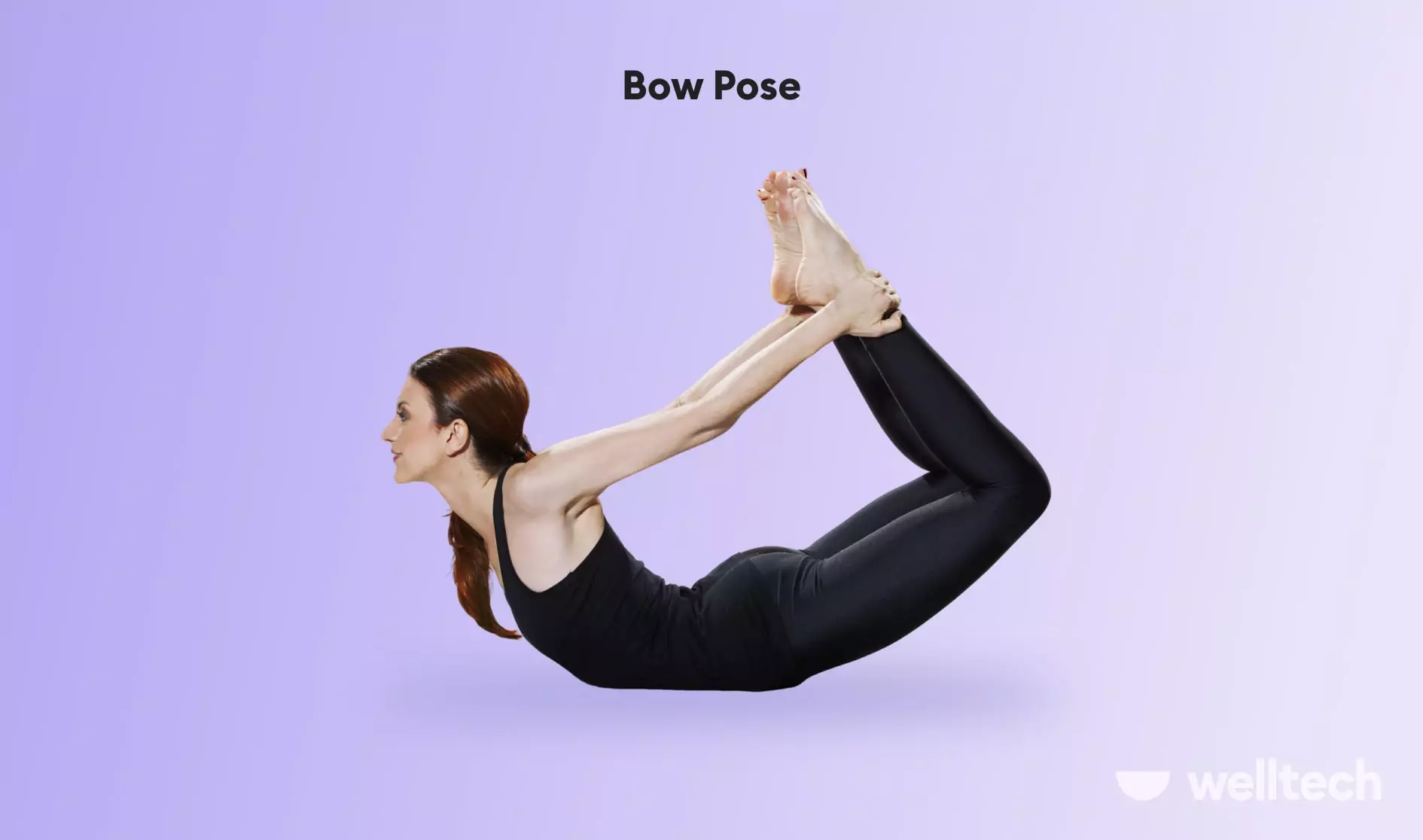 a woman is practicing yoga, doing Bow_Pose_yoga for posture