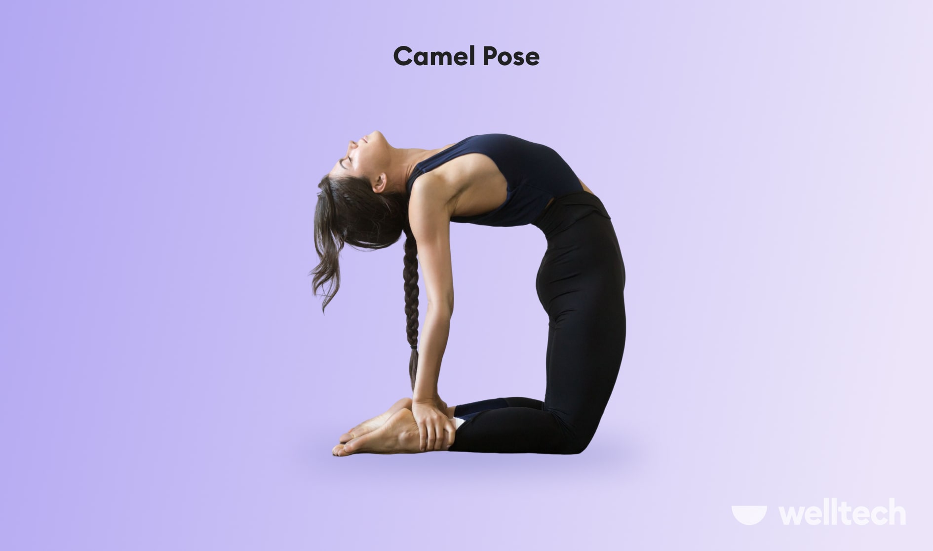 a woman is practicing yoga, doing Camel_Pose_yoga for posture