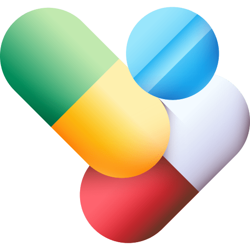 a color tablet with a red pill on it, in the style of colorful layered forms, dark green and azure, petcore, drugcore, dark green and light amber, rounded, bright primary colors